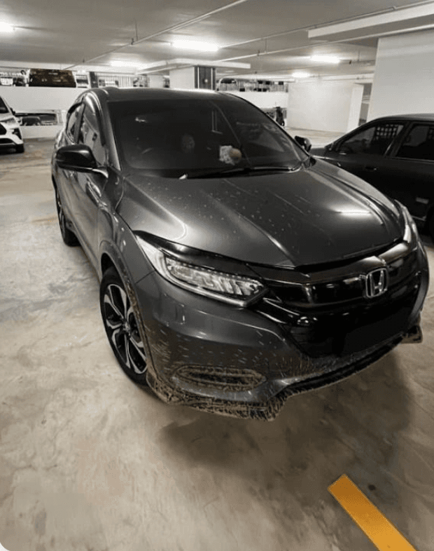 A resident's car before and after a Baywash clean